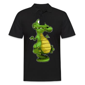 Idée cadeau yoga crocodile - Polo Homme - noir - Devant - Kai (181cm)