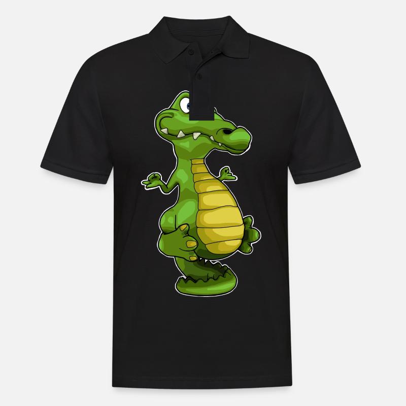 Idée cadeau yoga crocodile - Polo Homme - noir