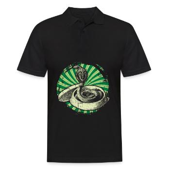 Cobra Schlange - Männer Poloshirt - Schwarz - Vorne - Kai (181cm)