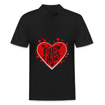 Suivez la citation de votre cœur - Polo Homme - noir - Devant - Kai (181cm)