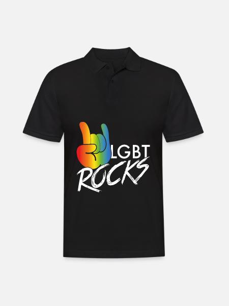 LGBT rocks - Men's Polo Shirt - black