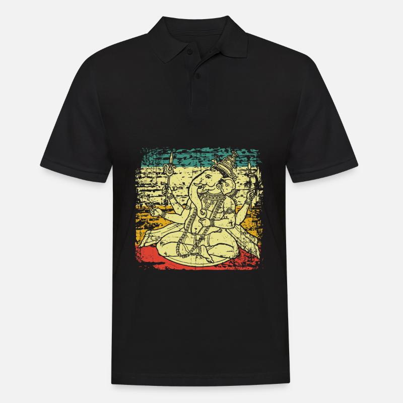 Inde Hindouisme Ganesha - Polo Homme - noir