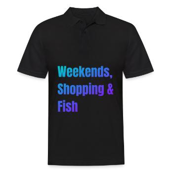 Einkaufen am Wochenende und Fisch - Männer Poloshirt - Schwarz - Vorne - Kai (181cm)