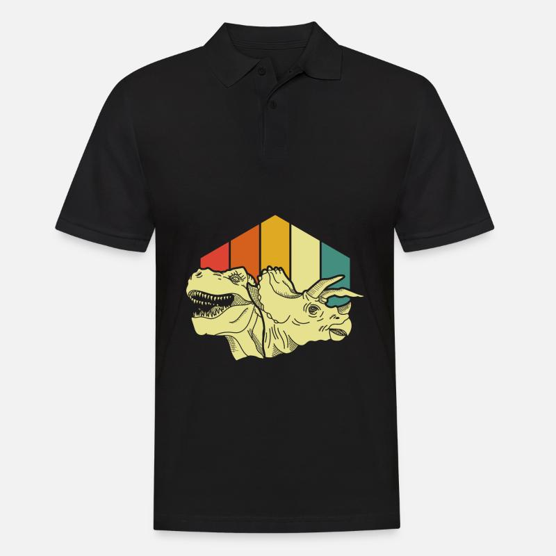 Dinosaurier Triceratops T-Rex - Männer Poloshirt - Schwarz