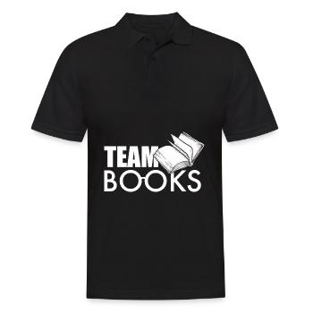Team Bücher - Männer Poloshirt - Schwarz - Vorne - Kai (181cm)