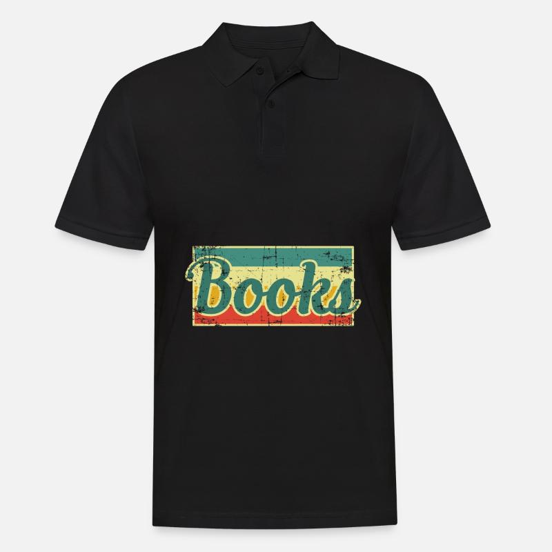 Bücher - Männer Poloshirt - Schwarz