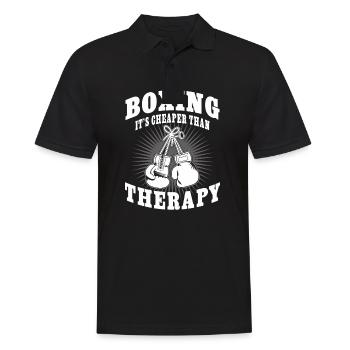 Boxing it's cheaper than Therapy - Men's Polo Shirt - black - Front - Kai (181cm)