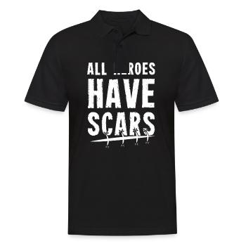 All Heroes have Scars - tough pun - Polo Homme - noir - Devant - Kai (181cm)