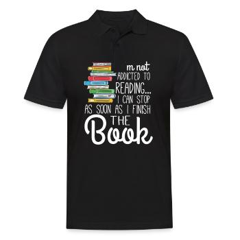I'm not addicted to Reading - Männer Poloshirt - Schwarz - Vorne - Kai (181cm)