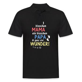 Ein bisschen Mama Papa & ganz viel Wunder - Männer Poloshirt - Schwarz - Vorne - Kai (181cm)