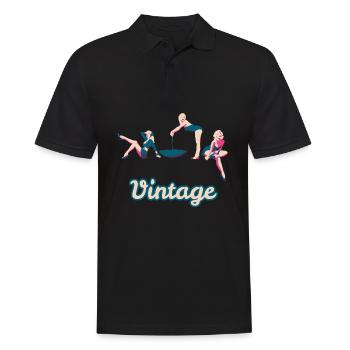 Retro Pin Up Girls vintage sexy femme nostalgie - Polo Homme - noir - Devant - Kai (181cm)