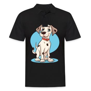 Niedliches Hundedesign für Hundebesitzer - Männer Poloshirt - Schwarz - Vorne - Kai (181cm)