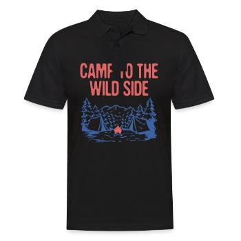 Camp to the Wild Side Camping Forest Camper Woods - Men's Polo Shirt - black - Front - Kai (181cm)