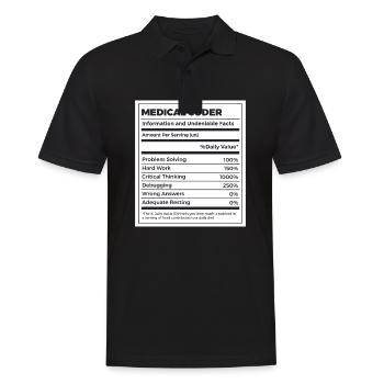 Funny Medical Coder Nutrition Facts - Men's Polo Shirt - black - Front - Kai (181cm)
