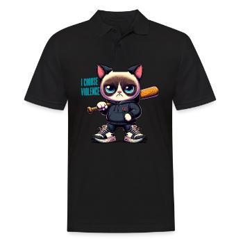 I Choose Violence Cat I Cat Lover I Anti Social - Men's Polo Shirt - black - Front - Kai (181cm)