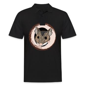 Waldmaus / Wood Mouse II - Männer Poloshirt - Schwarz - Vorne - Kai (181cm)