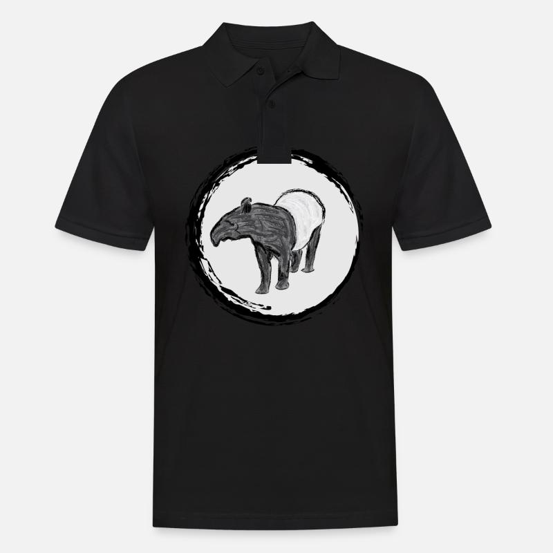 Schabrackentapir / Malayan Tapir II - Männer Poloshirt - Schwarz