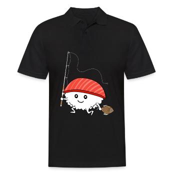 sushi fishing - Men's Polo Shirt - black - Front - Kai (181cm)