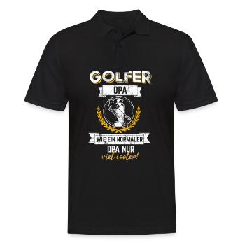 golfen golfer opa geschenk - Männer Poloshirt - Schwarz - Vorne - Kai (181cm)