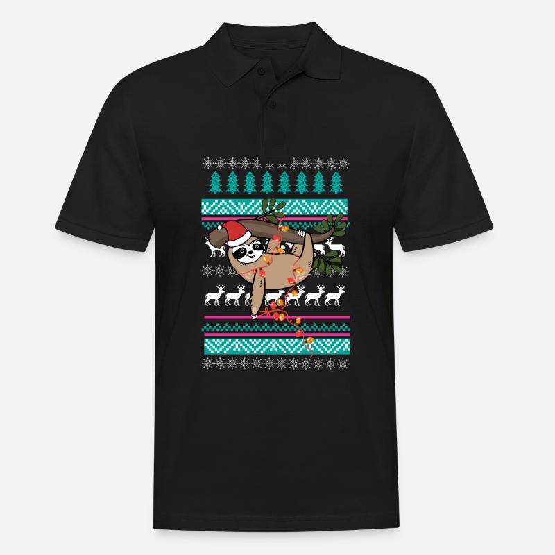 faultier pullover weihnachten geschenk - Männer Poloshirt - Schwarz
