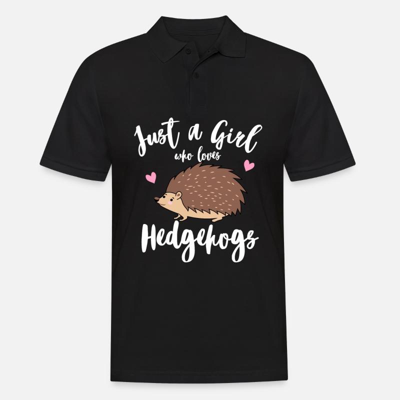 Igel - Männer Poloshirt - Schwarz