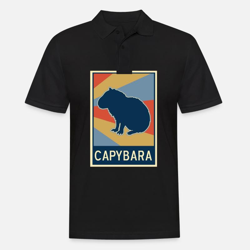 Capybara - Männer Poloshirt - Schwarz