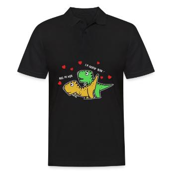 Dinosaurier Sex lustiger Spruch - Männer Poloshirt - Schwarz - Vorne - Kai (181cm)