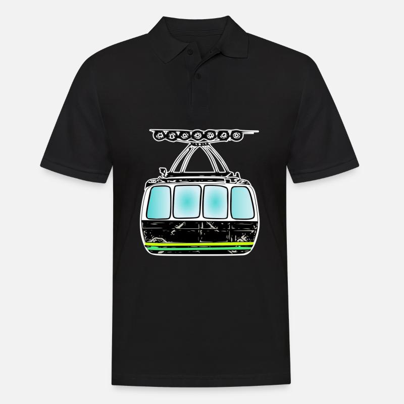 Seilbahn gondel Bergbahn fan - Männer Poloshirt - Schwarz