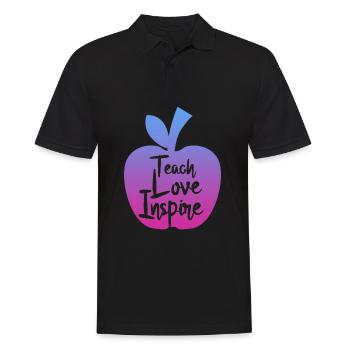 teacher teach love inspire - Männer Poloshirt - Schwarz - Vorne - Kai (181cm)