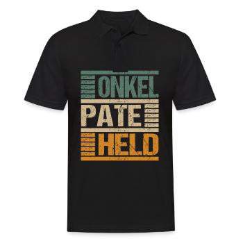 Onkel Pate Held - Männer Poloshirt - Schwarz - Vorne - Kai (181cm)
