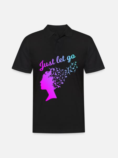 Just let Go - Birds fly out of their heads - Men's Polo Shirt - black