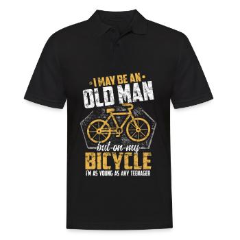 vieil homme disant cadeau de retraité de vélo drôle - Polo Homme - noir - Devant - Kai (181cm)