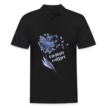 Freundlichkeit ist wichtig - Kindness matters - Männer Poloshirt - Schwarz - Vorne - Kai (181cm)