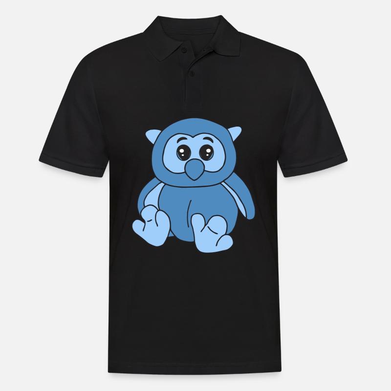 Kleine süße Eule - Männer Poloshirt - Schwarz