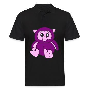 Süße lila Eule - Männer Poloshirt - Schwarz - Vorne - Kai (181cm)