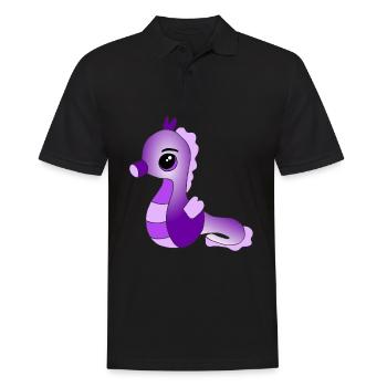 Knuffiges Seepferdchen - Männer Poloshirt - Schwarz - Vorne - Kai (181cm)