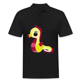 Knuffiges Seepferdchen - Männer Poloshirt - Schwarz - Vorne - Kai (181cm)