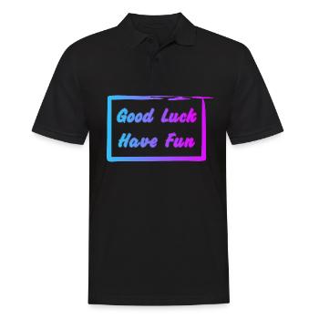 Good Luck - Have Fun - Männer Poloshirt - Schwarz - Vorne - Kai (181cm)