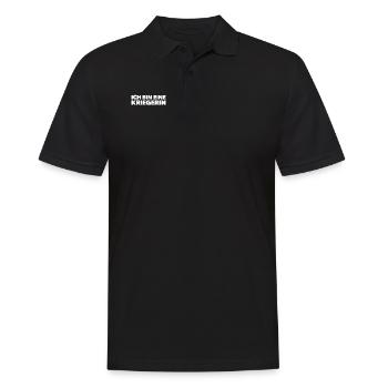 vor dir steht eine Kriegerin - Männer Poloshirt - Schwarz - Vorne - Kai (181cm)