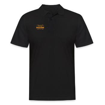 lass uns ein Stück gehen - Männer Poloshirt - Schwarz - Vorne - Kai (181cm)