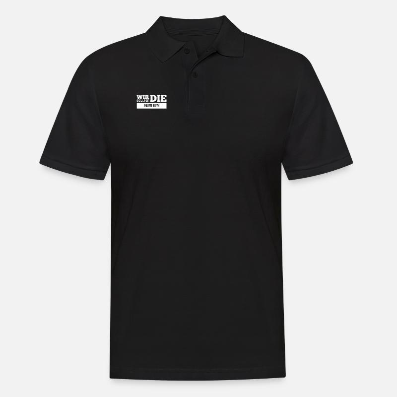 die Polizei kann helfen - Männer Poloshirt - Schwarz