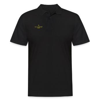 wer will Kuchen? - Männer Poloshirt - Schwarz - Vorne - Kai (181cm)
