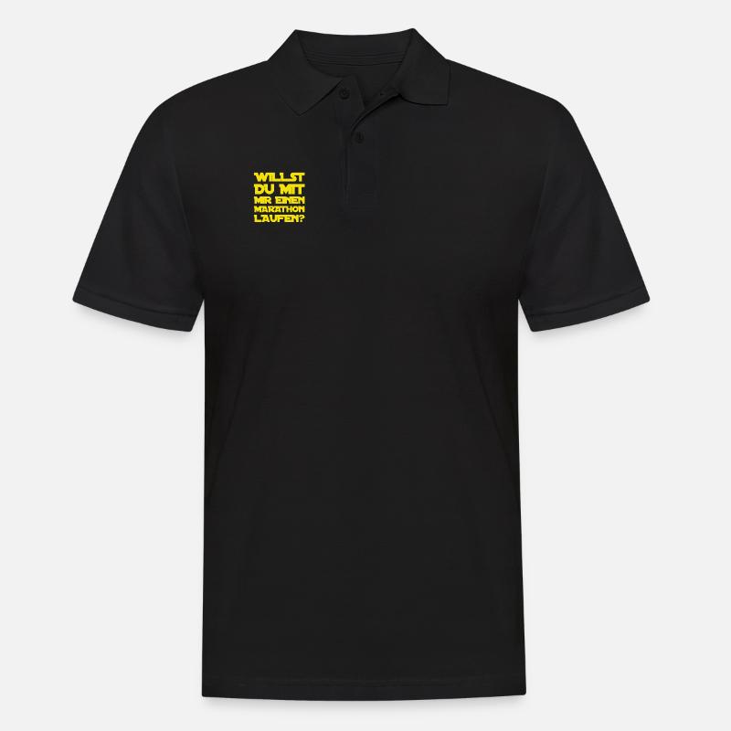 Bock auf einen Marathon? - Männer Poloshirt - Schwarz