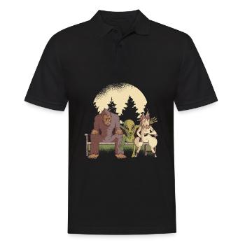 Créatures Alien Unicorn Bigfoot sur le banc - Polo Homme - noir - Devant - Kai (181cm)