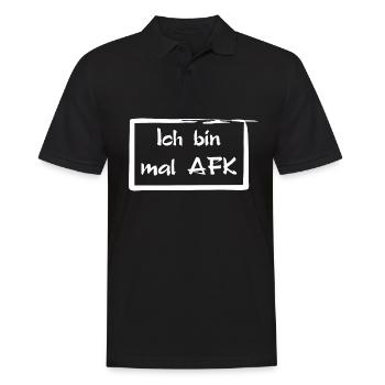 Ich bin mal AFK - Männer Poloshirt - Schwarz - Vorne - Kai (181cm)