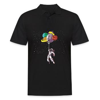 Astronaute avec ballons - Polo Homme - noir - Devant - Kai (181cm)