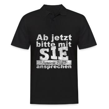 Jugendweihe 2023 - Männer Poloshirt - Schwarz - Vorne - Kai (181cm)