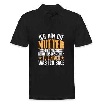 Mutter und Kind Motiv T Shirt 10 - Männer Poloshirt - Schwarz - Vorne - Kai (181cm)
