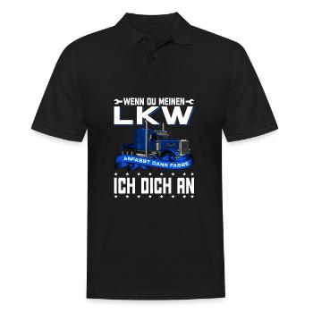 Brummi LKW Fahrer Motiv T Shirt 152 - Männer Poloshirt - Schwarz - Vorne - Kai (181cm)