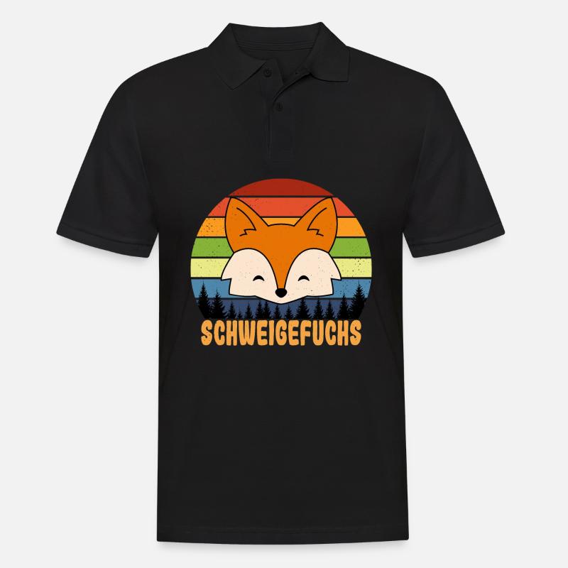 Schweigefuchs Grundschule Lehrer Geschenk - Männer Poloshirt - Schwarz